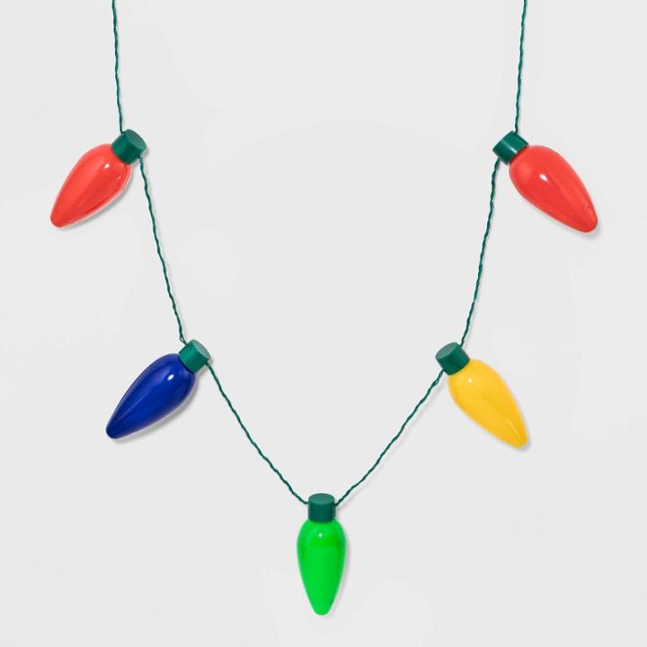 Charlotte Christmas Light Up Bulbs Strand Necklaces, Women's,