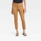 Women's High-rise Zip-front Skinny Ankle Pants - A New Day Brown