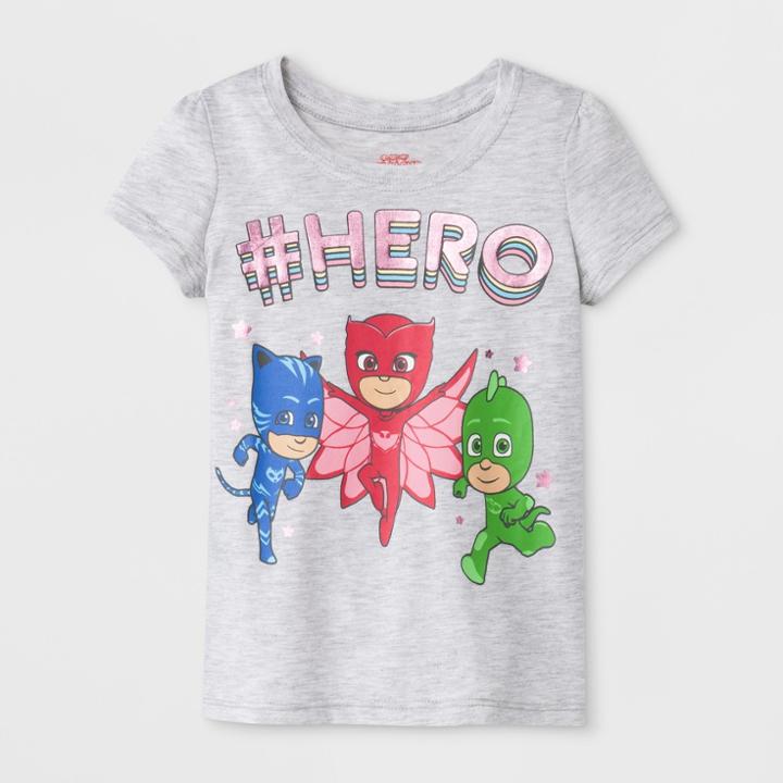 Target Toddler Girls' Pj Masks Short Sleeve T-shirt - Gray
