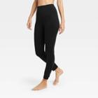 Women's Contour High-rise Shirred 7/8 Leggings With Power Waist 25 - All In Motion Black