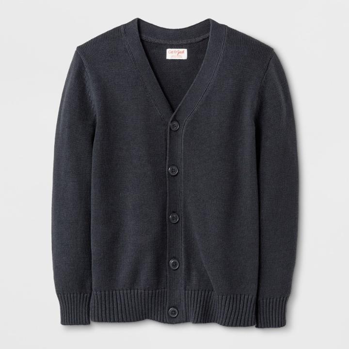 Boys' V-neck Uniform Cardigan - Cat & Jack Charcoal (grey) Gray