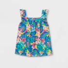 Girls' Printed Flutter Sleeve Woven Top - Cat & Jack Yellow/blue