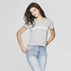 Women's Short Sleeve Crew Neck Outdoorsy Graphic T-shirt - Awake Gray
