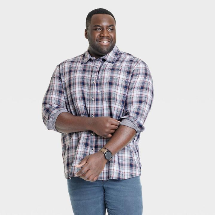 Men's Reversible Long Sleeve Button-down Shirt - Goodfellow & Co Blue