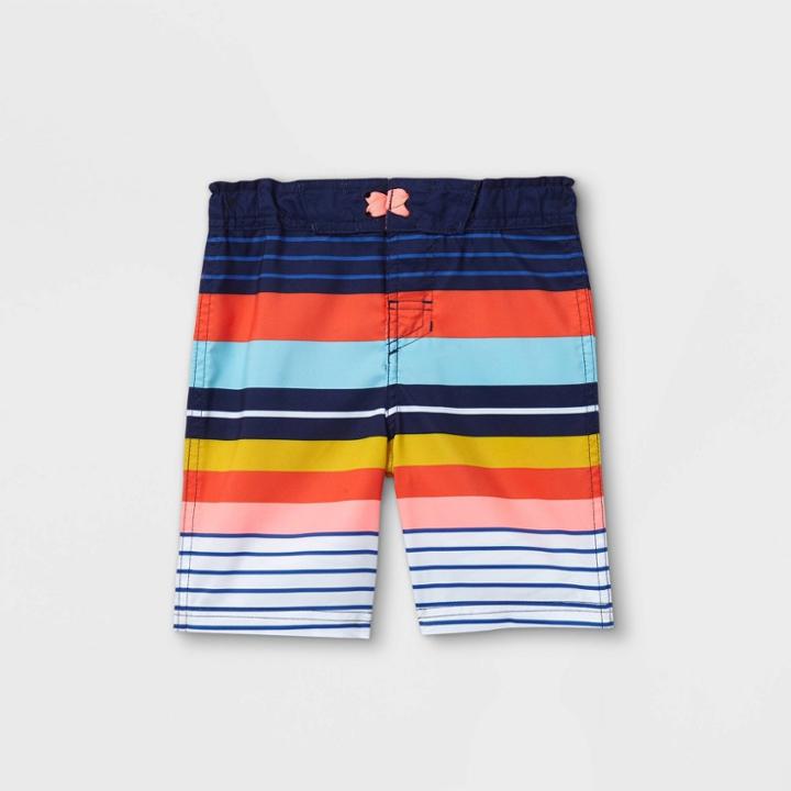 Toddler Boys' Adaptive Striped Swim Trunks - Cat & Jack