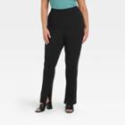 Women's Plus Size High-waisted Split Hem Leggings - A New Day Black