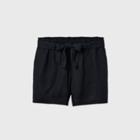 Women's Plus Size Mid-rise Paperbag Waist Shorts - Ava & Viv Black X, Women's