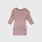 Maternity Snap Shoulder Scoop Neck Sweatshirt - Isabel Maternity By Ingrid & Isabel Lilac