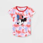 Girls' Disney Minnie Mouse Tie-dye Short Sleeve Graphic T-shirt - Xl Plus, Blue/pink/red