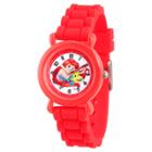 Disney Princess Ariel Girls' Red Plastic Time Teacher Watch, Red Silicone Strap, Wds000145