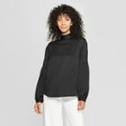 Women's Long Sleeve Back Tie Blouse - Prologue Black