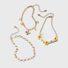 Girls' 3pk Bee Anklet Set - Art Class Gold