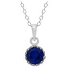 5/6 Tcw Tiara Sapphire Crown Pendant In Sterling Silver, Women's, Blue