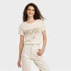 Women's Ac/dc Leopard Print Logo Short Sleeve Graphic T-shirt - Off-white