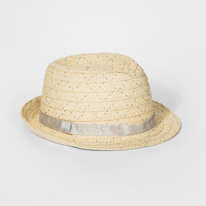 Girls' Lurex Braid Fedora Hat - Cat & Jack Natural