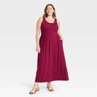 Women's Plus Size Sleeveless Knit Babydoll Dress - Ava & Viv Berry X, Pink