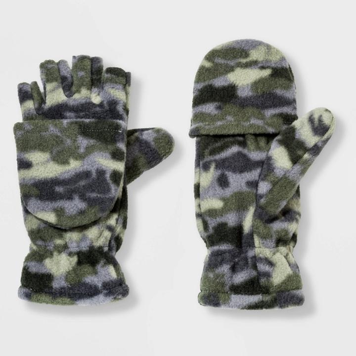 Boys' Convertible Fleece Glove - Cat & Jack Green Camo