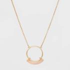 Open Circle Semi-precious Rose Quartz Pendant Necklace - Universal Thread Light Pink, Women's