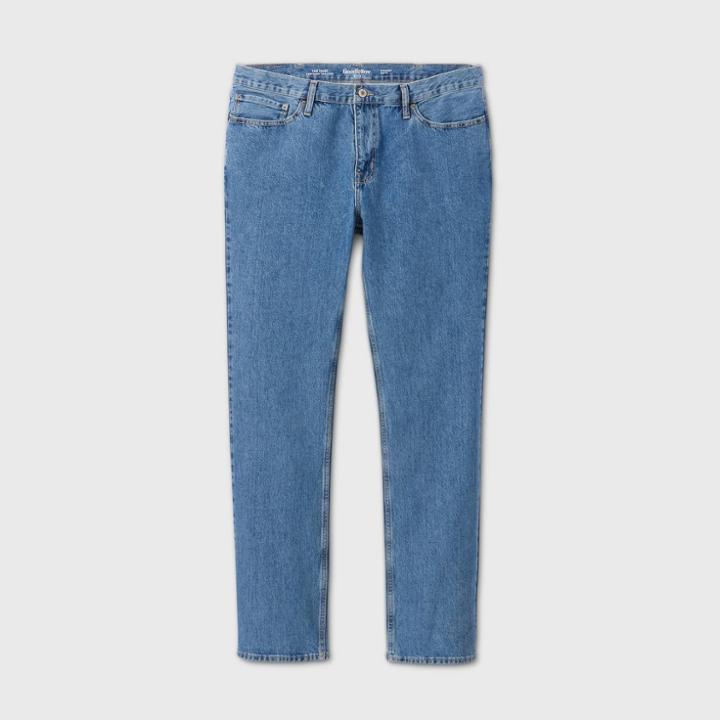 Men's Big & Tall Straight Fit Jeans - Goodfellow & Co Light Denim 44x32,