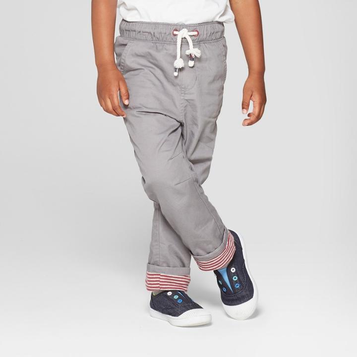 Toddler Boys' Tapered Fit Lined Pull-on Pants - Cat & Jack Gray