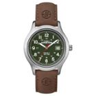 Men's Timex Expedition Field Watch With Leather Strap - Silver/green/brown T40051jt,