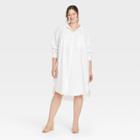 Women's Plus Size Long Sleeve Button-down Shirt - Ava & Viv White X