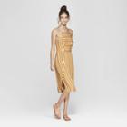 Women's Striped Strappy High Neck Midi Dress - Xhilaration Sunflower/moss