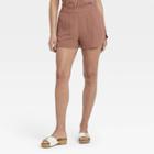 Women's High-rise Pull-on Shorts - Universal Thread Brown