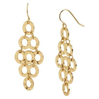 Haskell 14k Gold Plated Loops Diamond Style Drop Earrings - Gold