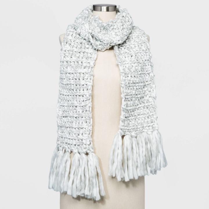Women's Hand Knit Scarf - Universal Thread Gray
