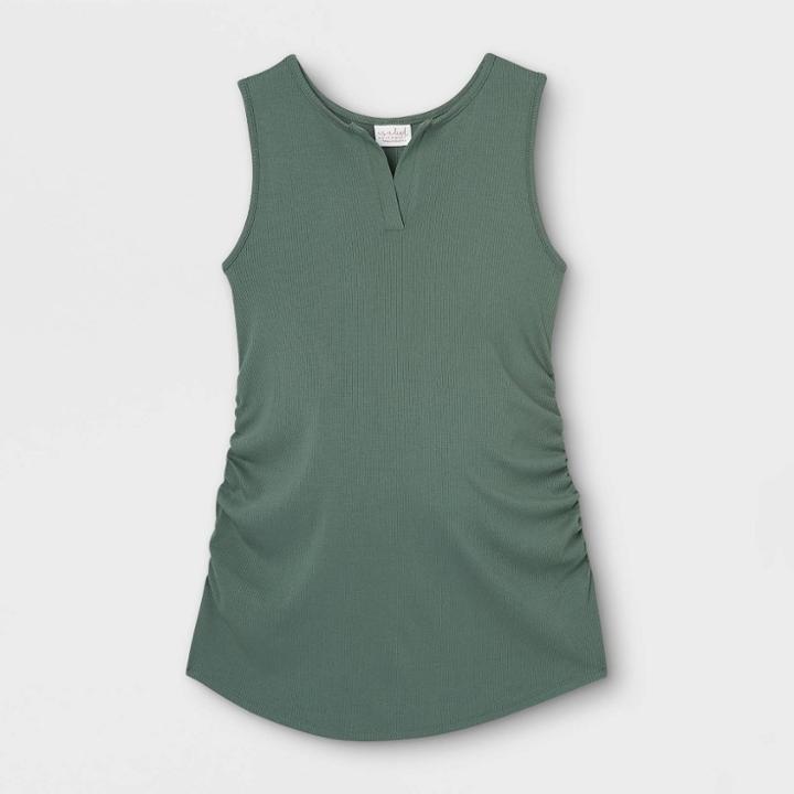 Rib Maternity Tank Top - Isabel Maternity By Ingrid & Isabel Green