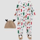 Baby Holiday Sleep N' Play - Just One You Made By Carter's White/brown/red Newborn