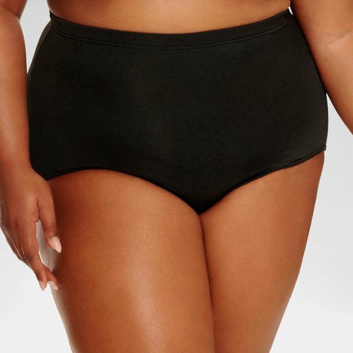 Plus Size Dreamsuit By Miracle Brands Women's Plus Slimming Control Ultra High Waist Bikini Bottom - Black