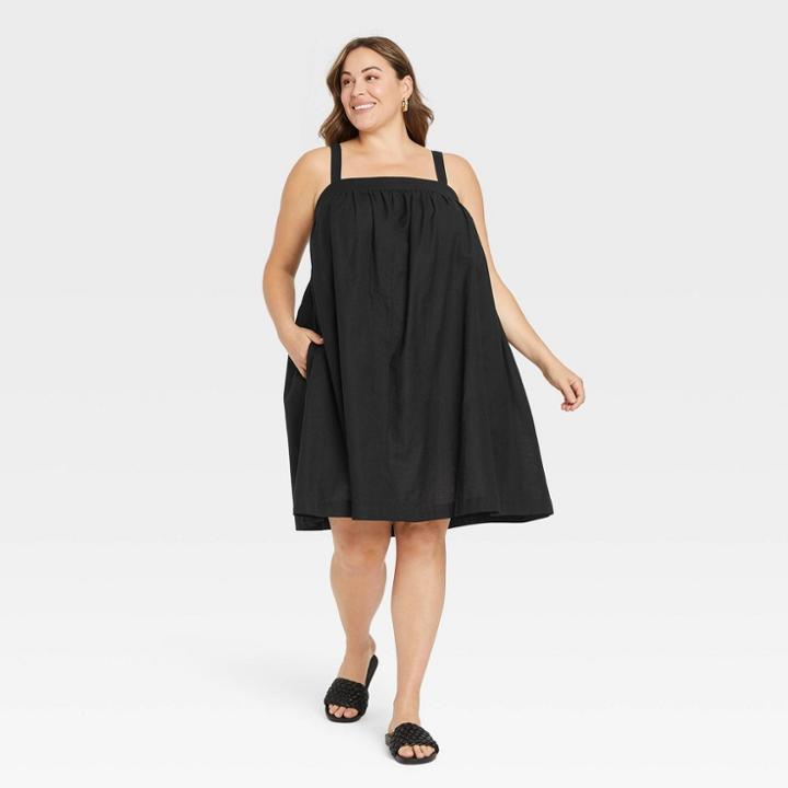 Women's Plus Size Sleeveless Shift Dress - Universal Thread Black