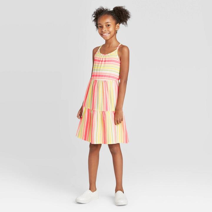 Girls' Striped Knit Dress - Cat & Jack Xs, Girl's,