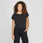 Mpg Sport Women's Cinch Waist Knit T-shirt - Black
