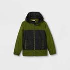 Boys' Colorblock Windbreaker Jacket - Cat & Jack Olive/black