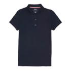 French Toast Girls' Short Sleeve Knit Active Uniform Polo Shirt - Navy (blue)