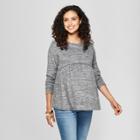 Maternity Long Sleeve Relaxed Babydoll T-shirt - Isabel Maternity By Ingrid & Isabel Heather Gray