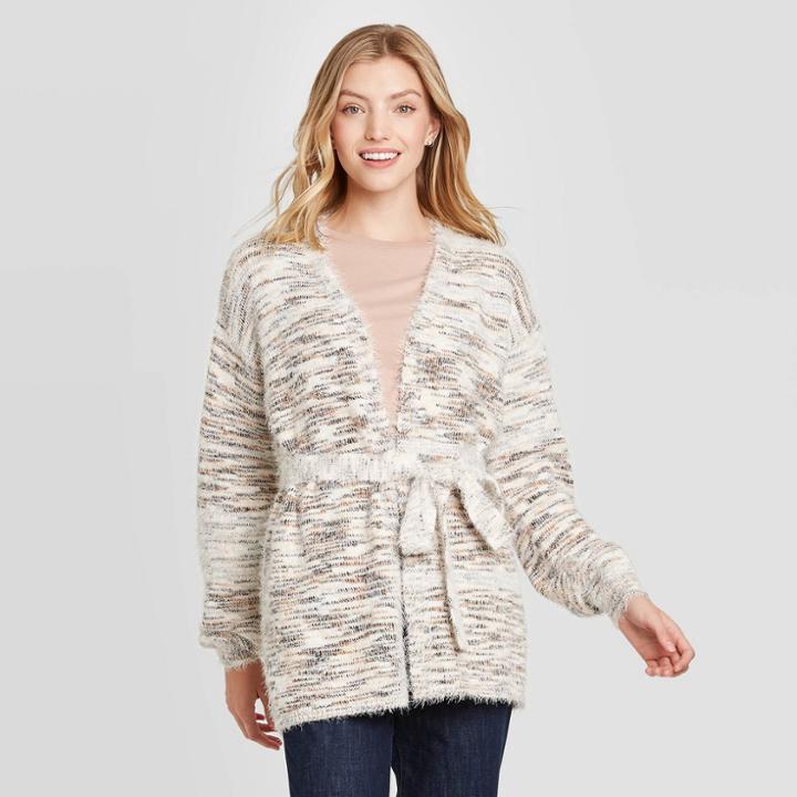 Women's Tie-front Cardigan - Knox Rose Ivory