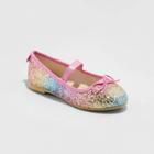 Toddler Girls' Lily Glitter Ballet Flats - Cat & Jack 10,