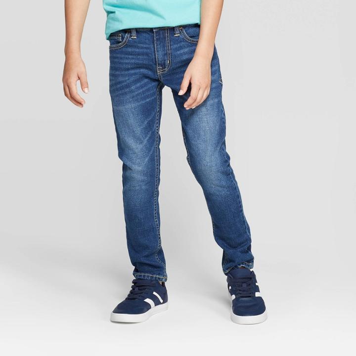 Husky Boys' Taper Fit Jeans - Cat & Jack Dark Wash 12,