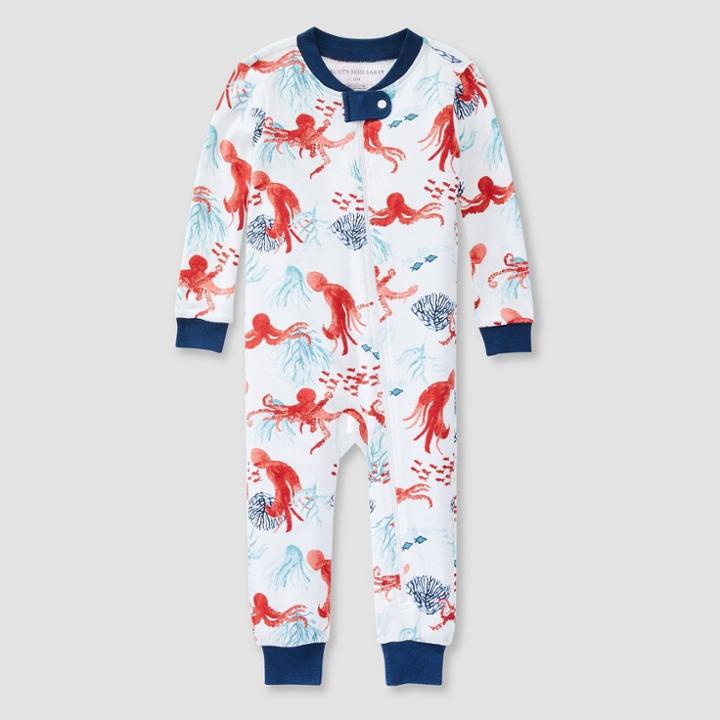 Burt's Bees Baby Baby Boys' Tides Snug Fit Footless Pajama Jumpsuit - Dark Blue