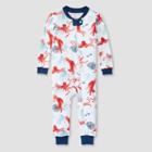 Burt's Bees Baby Baby Boys' Tides Snug Fit Footless Pajama Jumpsuit - Dark Blue
