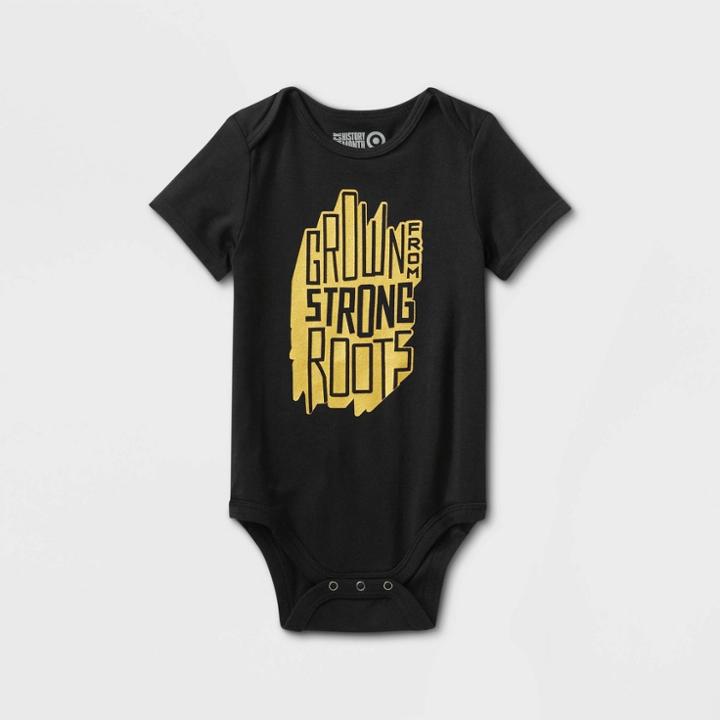 No Brand Black History Month Baby Grown From Strong Roots Child Bodysuit - Black Newborn