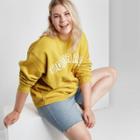 Women's Plus Size Oversized Crewneck Sweatshirt - Wild Fable Yellow