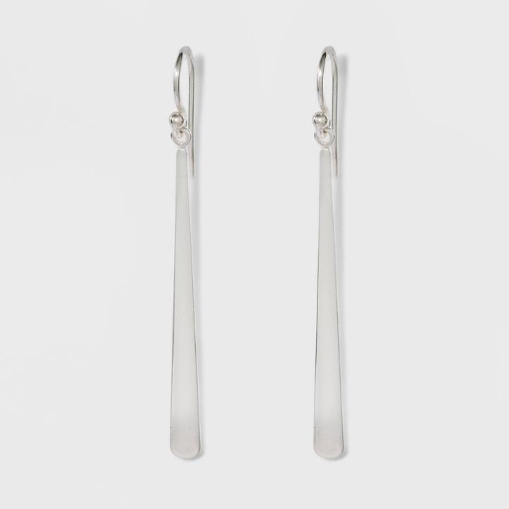 Target Silver Plated Polished Bar Dangle Earrings - A New Day Silver Gray,