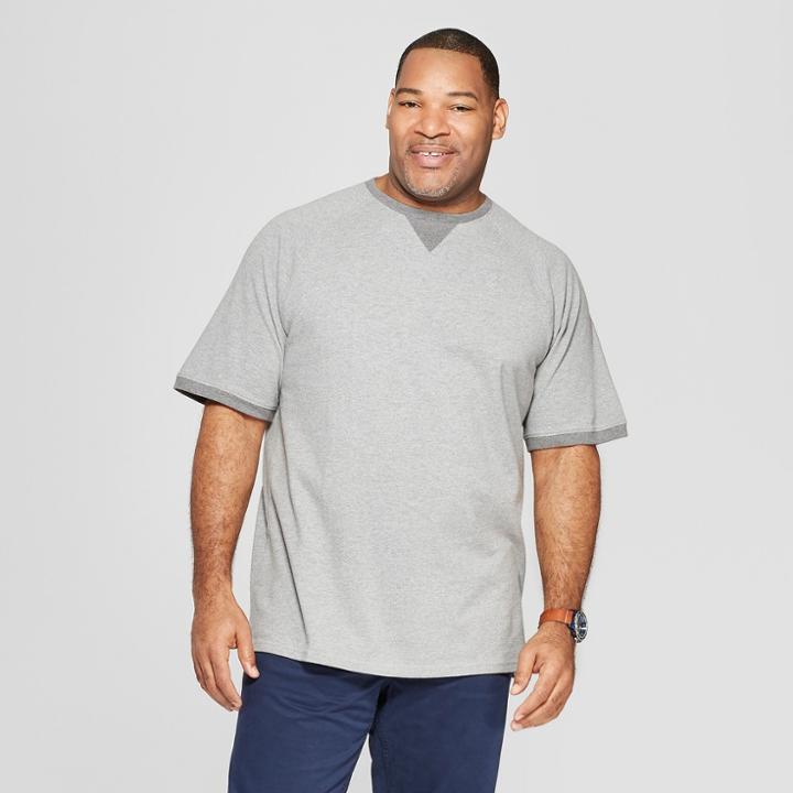 Men's Tall Regular Fit Short Sleeve Pique Shirt - Goodfellow & Co Masonry Gray