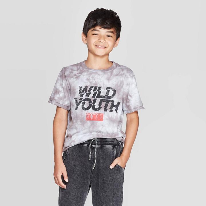 Boys' Short Sleeve Graphic T-shirt - Art Class Gray/white