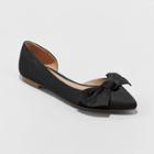 Women's Jayme Gingham Bow Ballet Flats - A New Day Black